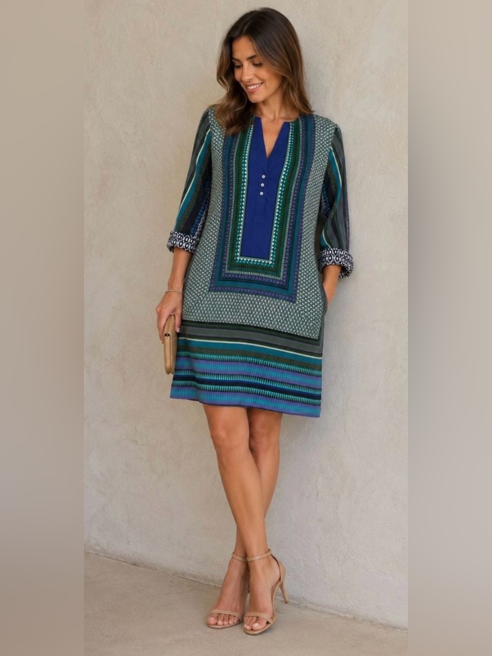 Zara Basic Moroccan
Geometric Print Tunic
Dress.